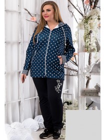 Жіночий спортивний костюм з подовженою кофтою на блискавці для повних  813755